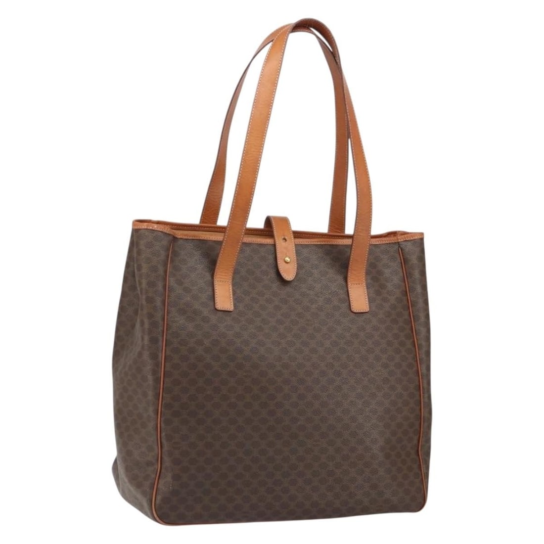 Celine Macadam Brown PVC Leather Tote Bag with Gold Accents (1 of 18)