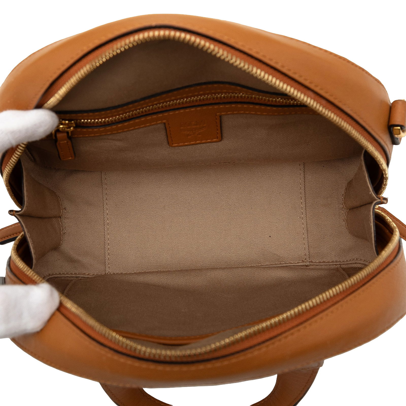 MCM Visetos Essential Disco Brown Coated Canvas Satchel with Strap - 4