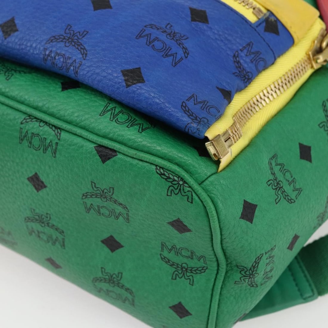 MCM Multicolor PVC Leather Logogram Backpack Gold Accents - 12