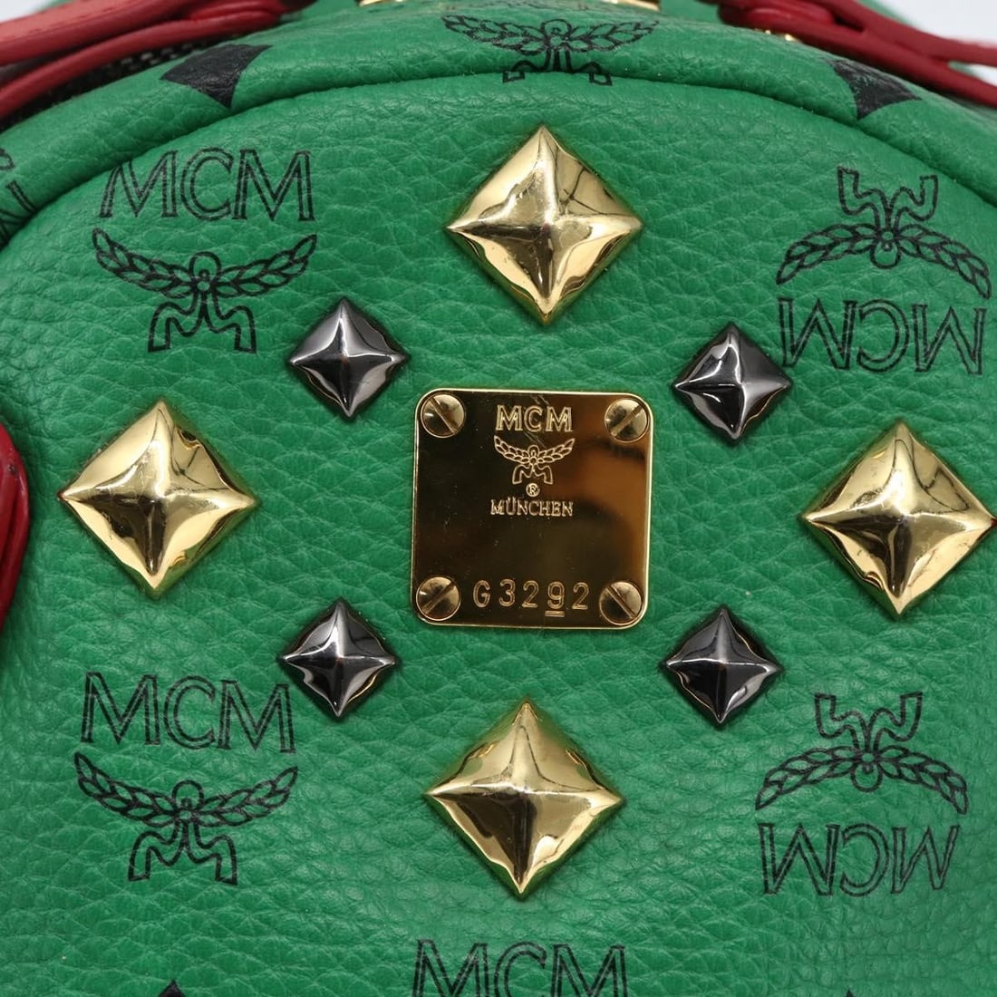 MCM Multicolor PVC Leather Logogram Backpack Gold Accents - 16