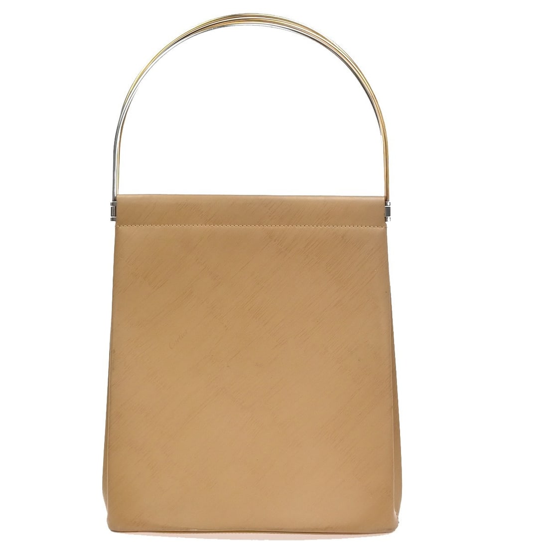 Beige Leather Cartier Trinity Shoulder Bag 21cm by 25cm by 9cm: Beige Leather Cartier Trinity Shoulder Bag 21cm by 25cm by 9cm This Cartier Trinity handbag for women features beige leather construction with a compact design. It measures 21cm x 25cm x 9cm and origi