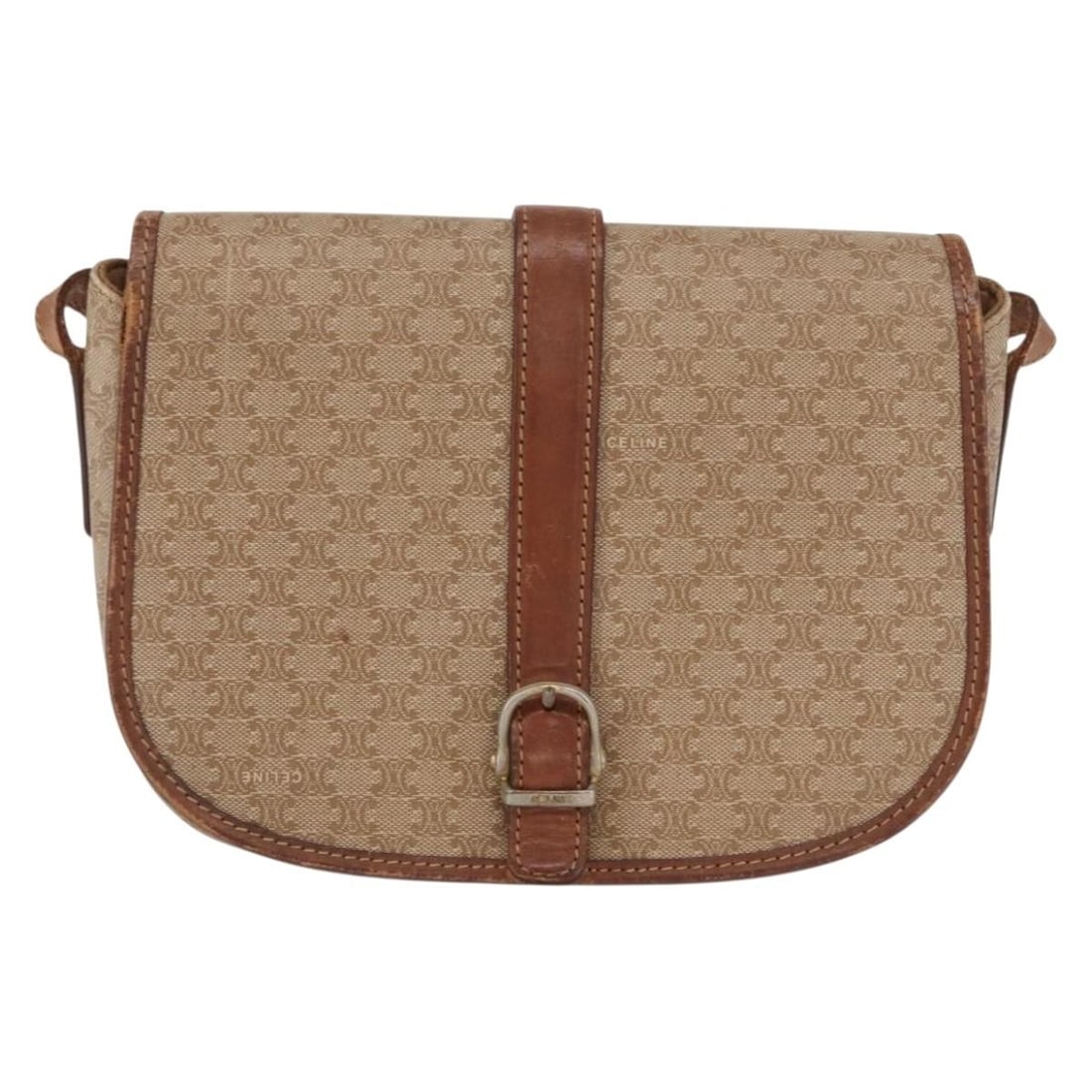 Celine Macadam Beige Canvas and Leather Shoulder Bag (1 of 18)