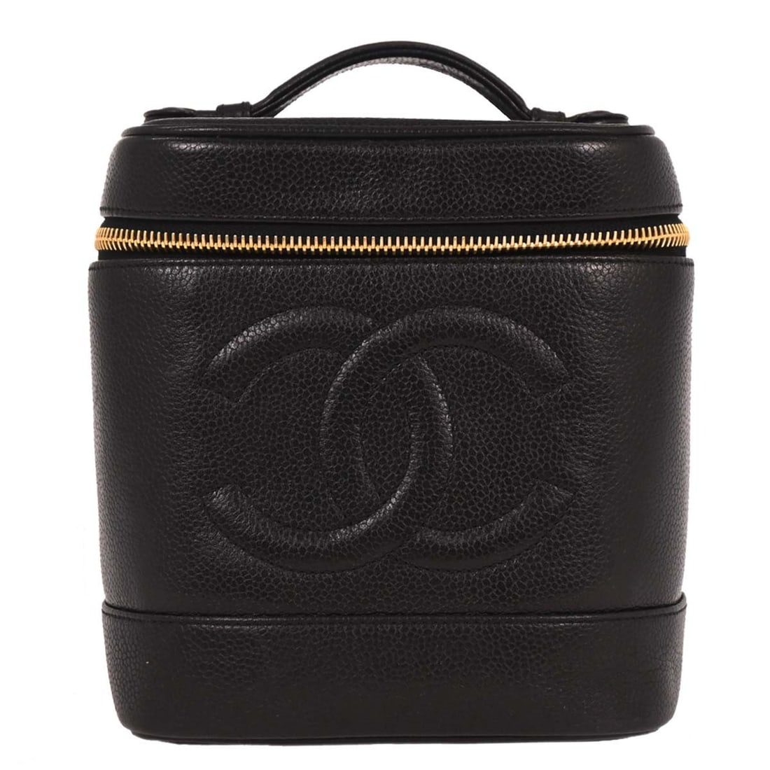 Chanel Black Caviar Leather Vintage Timeless Cosmetic Case Bag (1 of 10)
