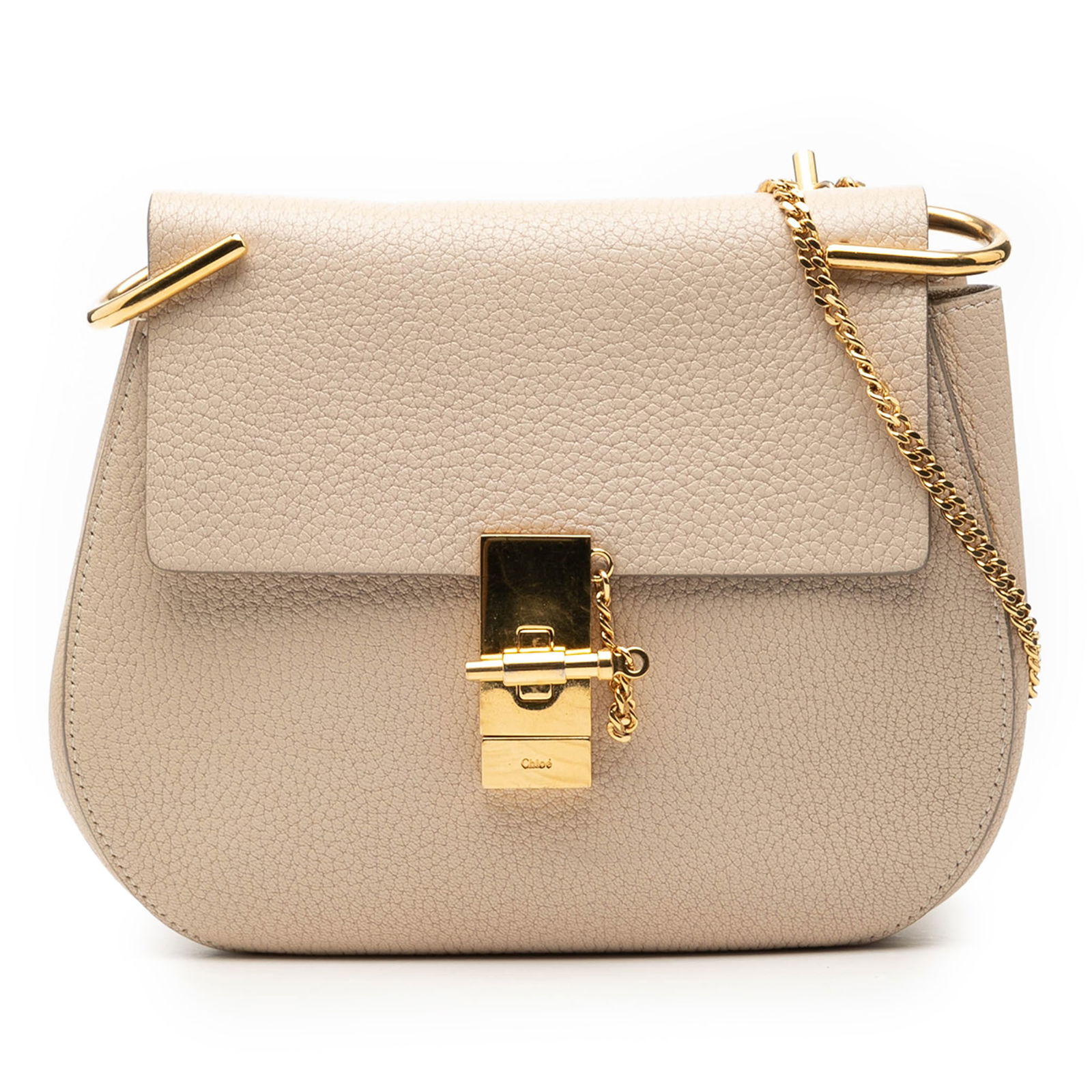 Chloe Drew Small Brown Leather Crossbody Bag with Chain Strap (1 of 8)