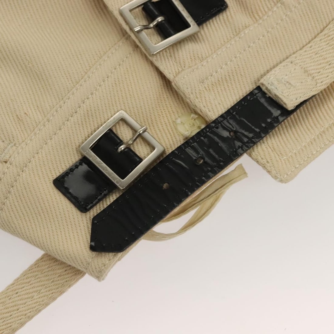 Authentic CHANEL Beige Canvas Skirt with CC Logo Made in Italy - 7