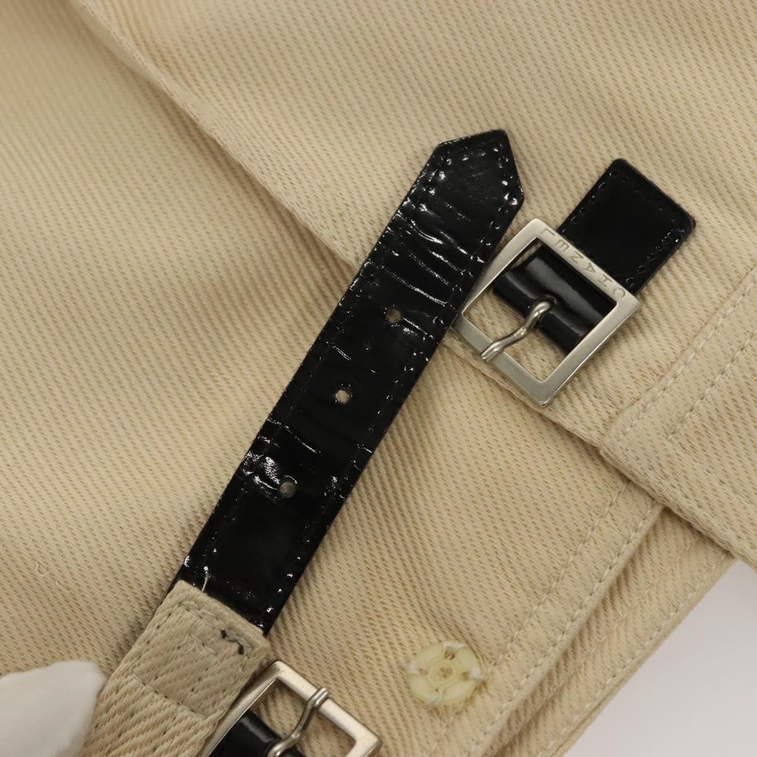 Authentic CHANEL Beige Canvas Skirt with CC Logo Made in Italy - 8