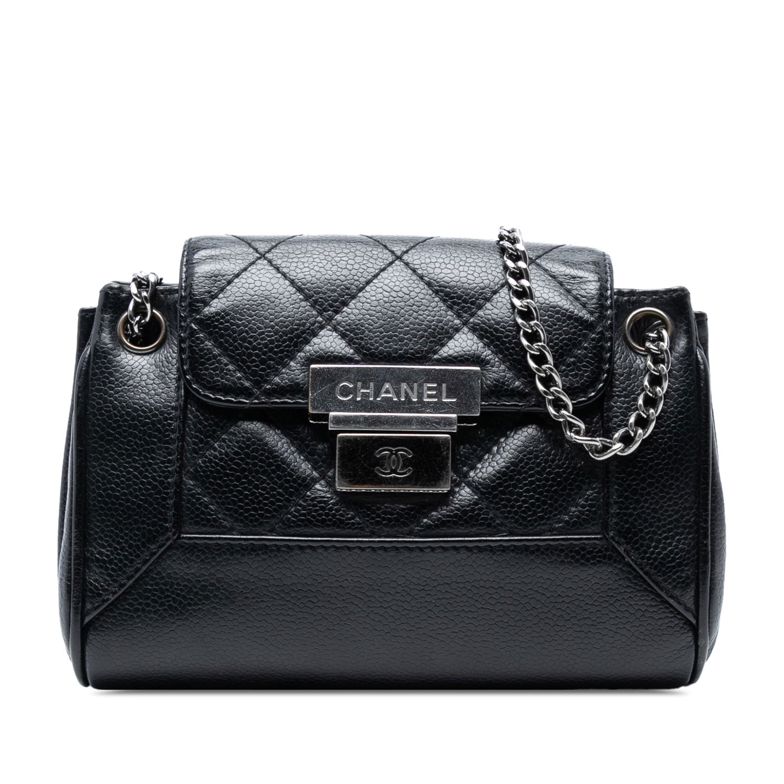 Chanel Mini Quilted Caviar Accordion Flap Shoulder Bag Black (1 of 7)