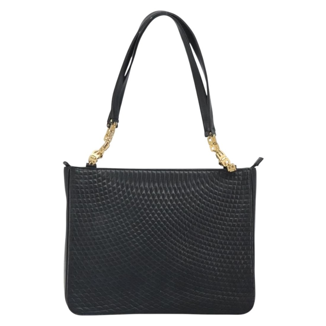 Bally Black Quilted Leather Vintage Tote Bag for Women: Bally Black Quilted Leather Vintage Tote Bag for Women This Bally vintage tote bag features a classic quilted leather design in black, crafted for women. Made in Italy, it offers ample space and timel