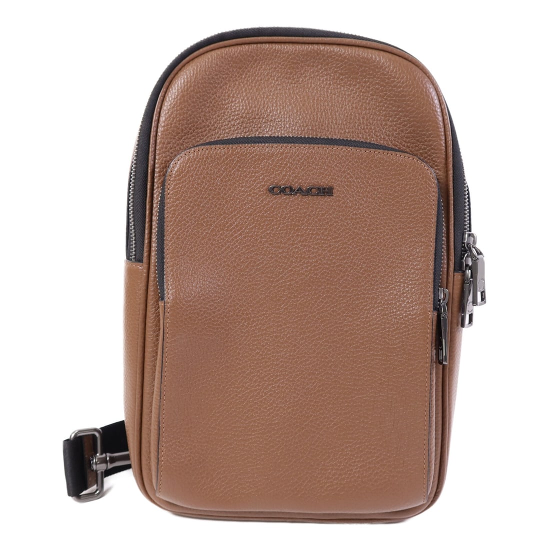COACH CYB833 Brown Calfskin Leather Waist Bag: COACH CYB833 Brown Calfskin Leather Waist Bag This COACH Waist Bag is expertly crafted from high-quality calfskin leather in a rich brown color. Designed for functionality, it serves as both a waist b