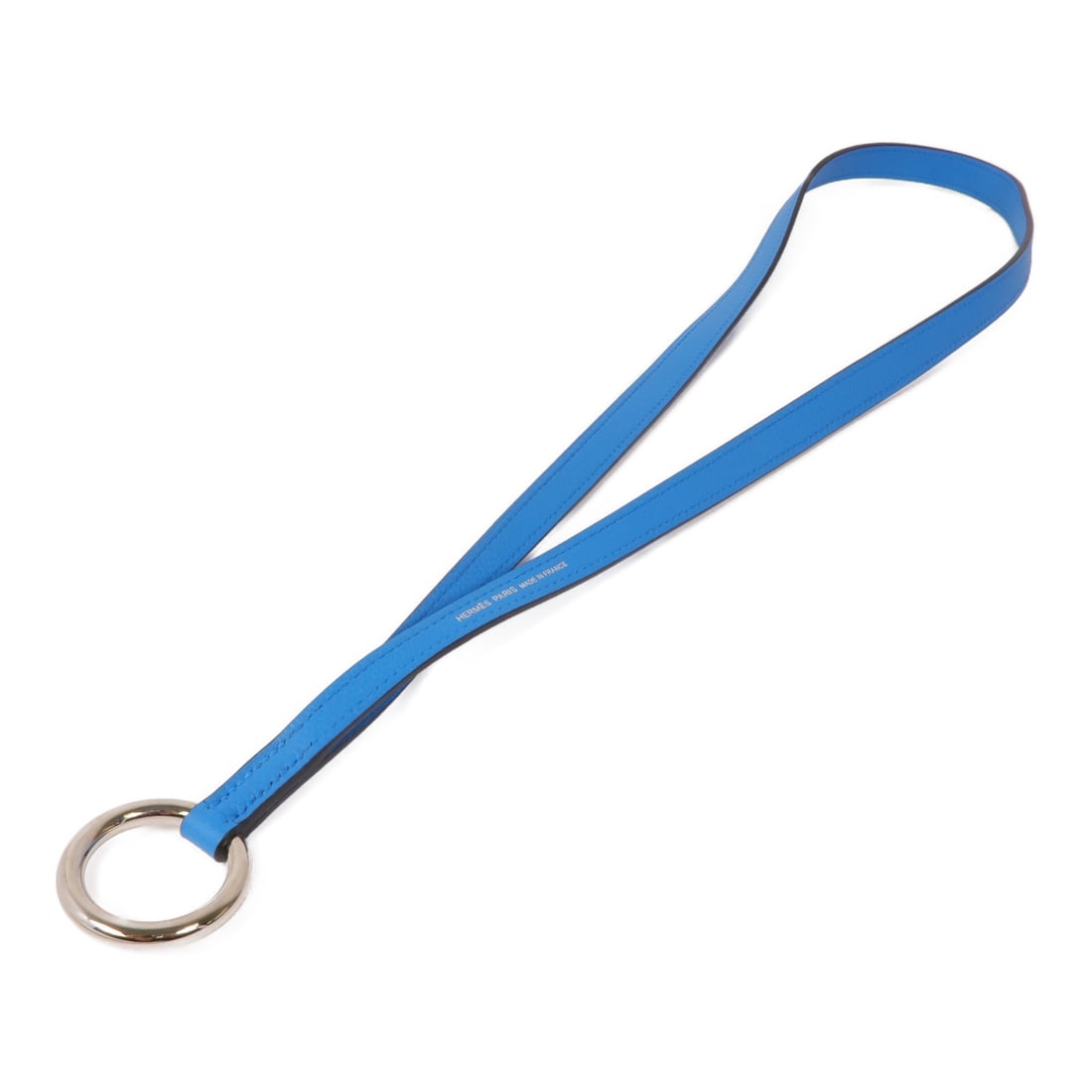 HERMES Evercolor Leather Strap Blue Frida PHW Calfskin: HERMES Evercolor Leather Strap Blue Frida PHW Calfskin Elevate your accessory game with this exquisite strap from HERMES, crafted from high-quality Evercolor leather. This stylish strap features a cap