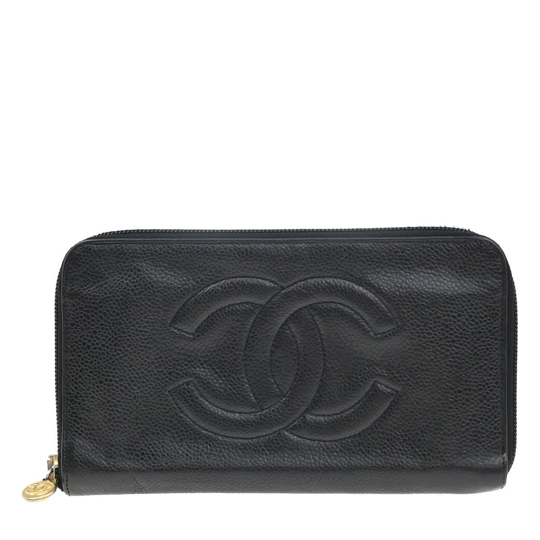 Black Leather Wallet for Women by Chanel with Zip Around Closure (1 of 18)