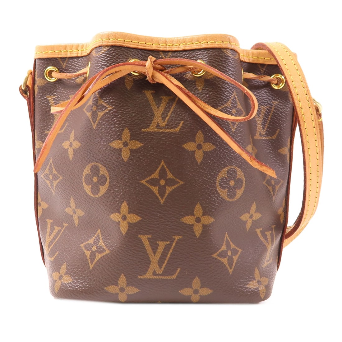 LOUIS VUITTON Nano Noe GHW Crossbody Bag Monogram Brown M41346 (1 of 13)