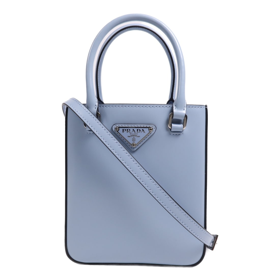 PRADA 2 Way Shoulder Bag 1BA331 Blue Calfskin Leather Made in Italy: PRADA 2 Way Shoulder Bag 1BA331 Blue Calfskin Leather Made in Italy This elegant PRADA 2 Way Shoulder Bag combines sophistication with functionality. Crafted from luxurious calfskin leather, this bag