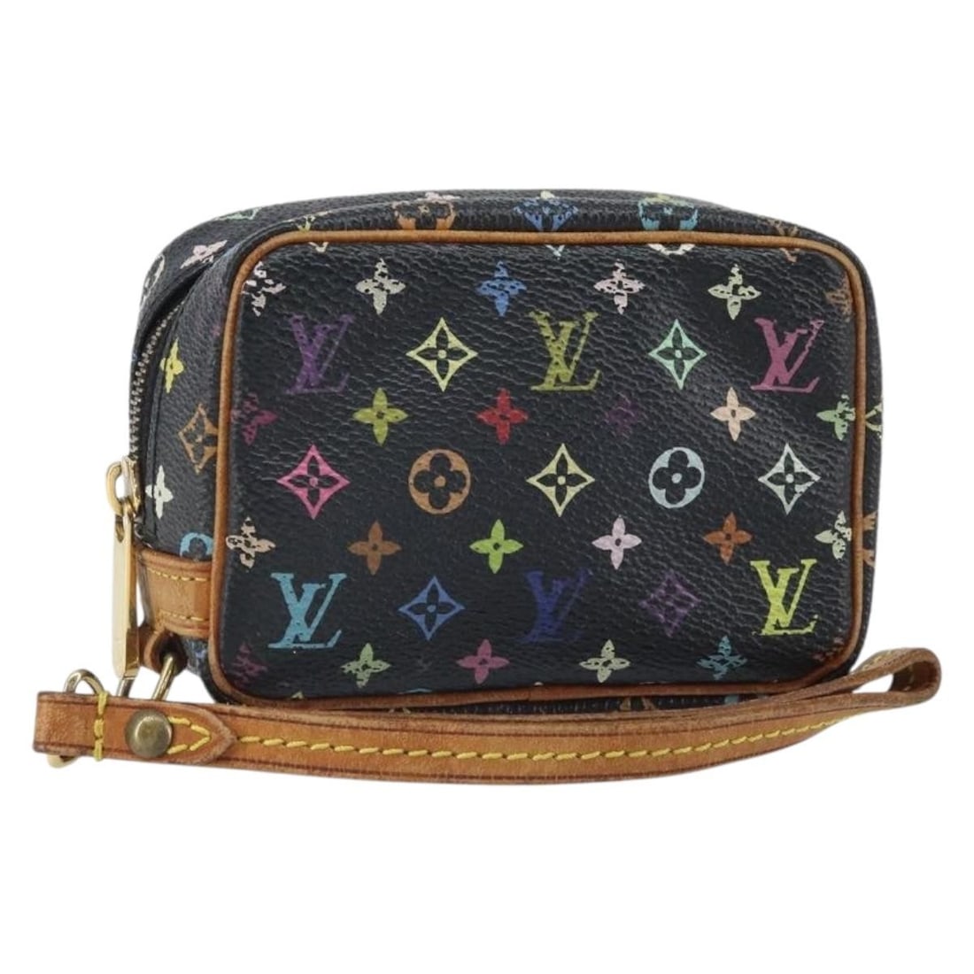 Louis Vuitton Multicolor Monogram Wapity Canvas Pouch: Louis Vuitton Multicolor Monogram Wapity Canvas Pouch This Louis Vuitton Wapity Trousse Pouch features the iconic Monogram Multicolor design on black canvas. Designed for women, it is crafted in Franc