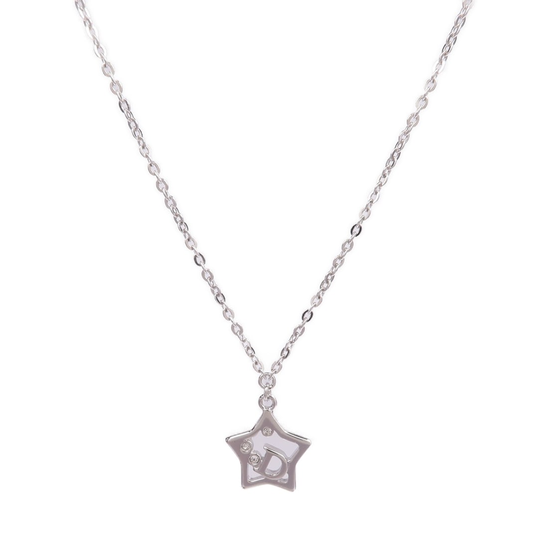 Silver Tone Necklace with CD Pendant by Dior (1 of 9)