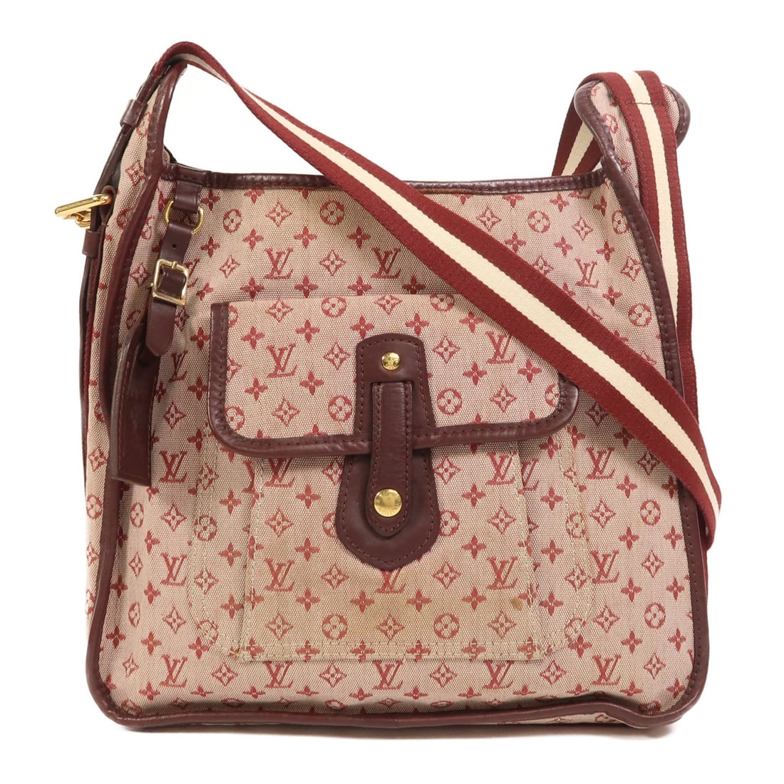 Louis Vuitton Mary Kate Monogram Mini Lin Red Canvas Shoulder Bag M92321 GHW: Louis Vuitton Mary Kate Monogram Mini Lin Red Canvas Shoulder Bag M92321 GHW This Louis Vuitton Mary Kate shoulder bag features the signature Monogram Mini Lin canvas in red. The bag is designed with