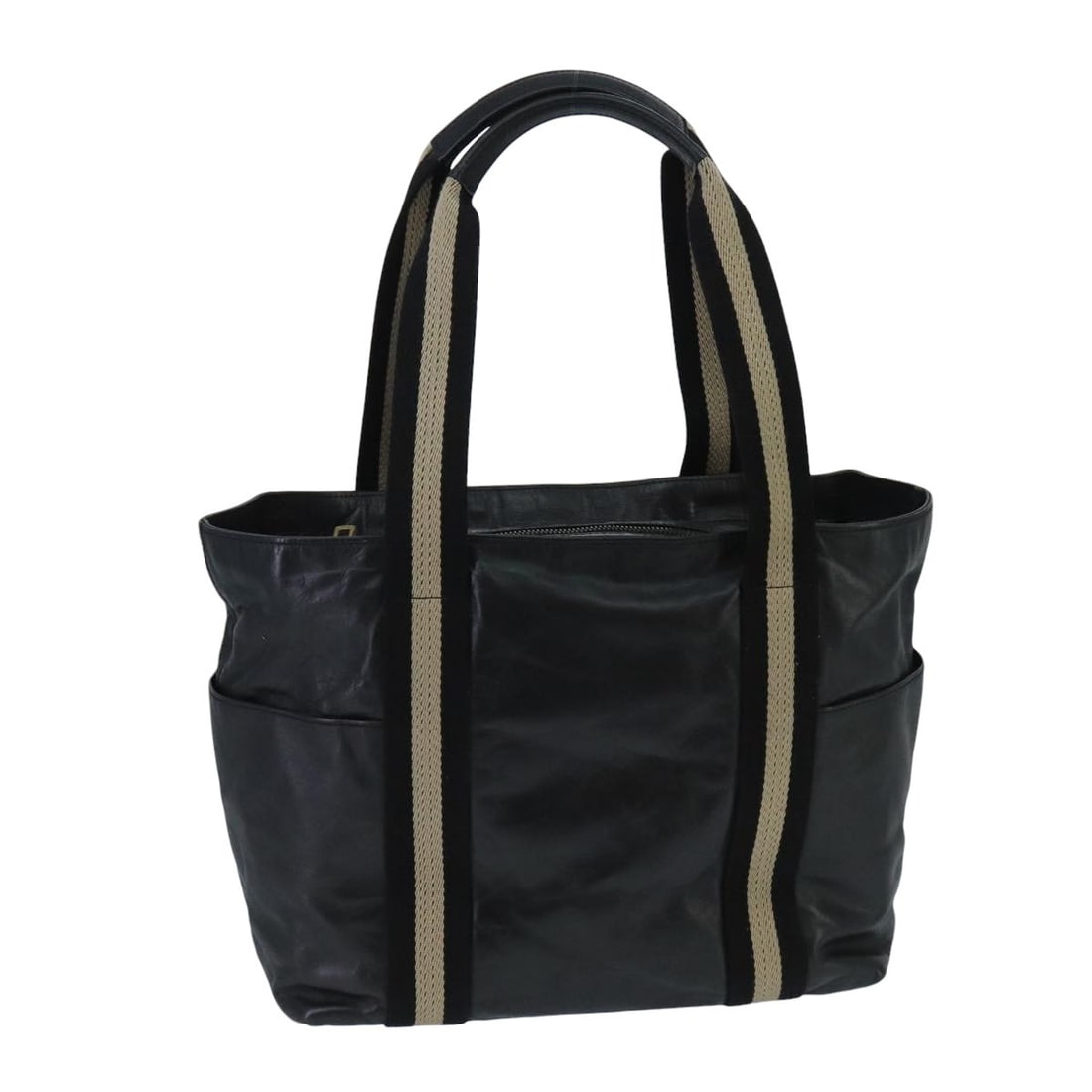 Black Leather Tote by Bally Vintage Model 30cm x 26cm x 14cm: Black Leather Tote by Bally Vintage Model 30cm x 26cm x 14cm This vintage Bally tote bag for women features black leather construction with a spacious design. It shows signs of wear including rubbing,