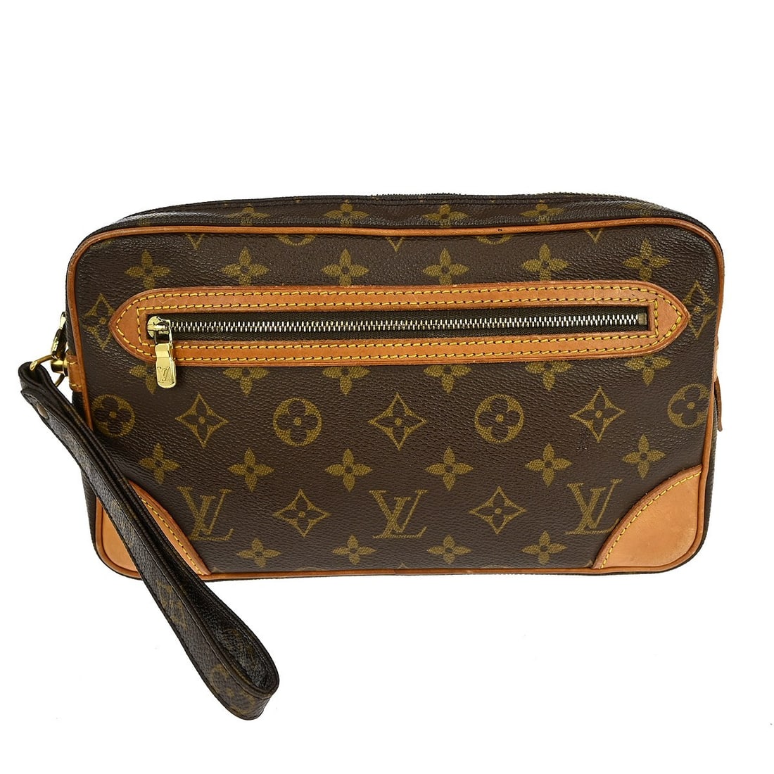 Louis Vuitton Marly Dragonne GM Monogram Clutch Bag M51825 Vintage Brown Leather (1 of 10)