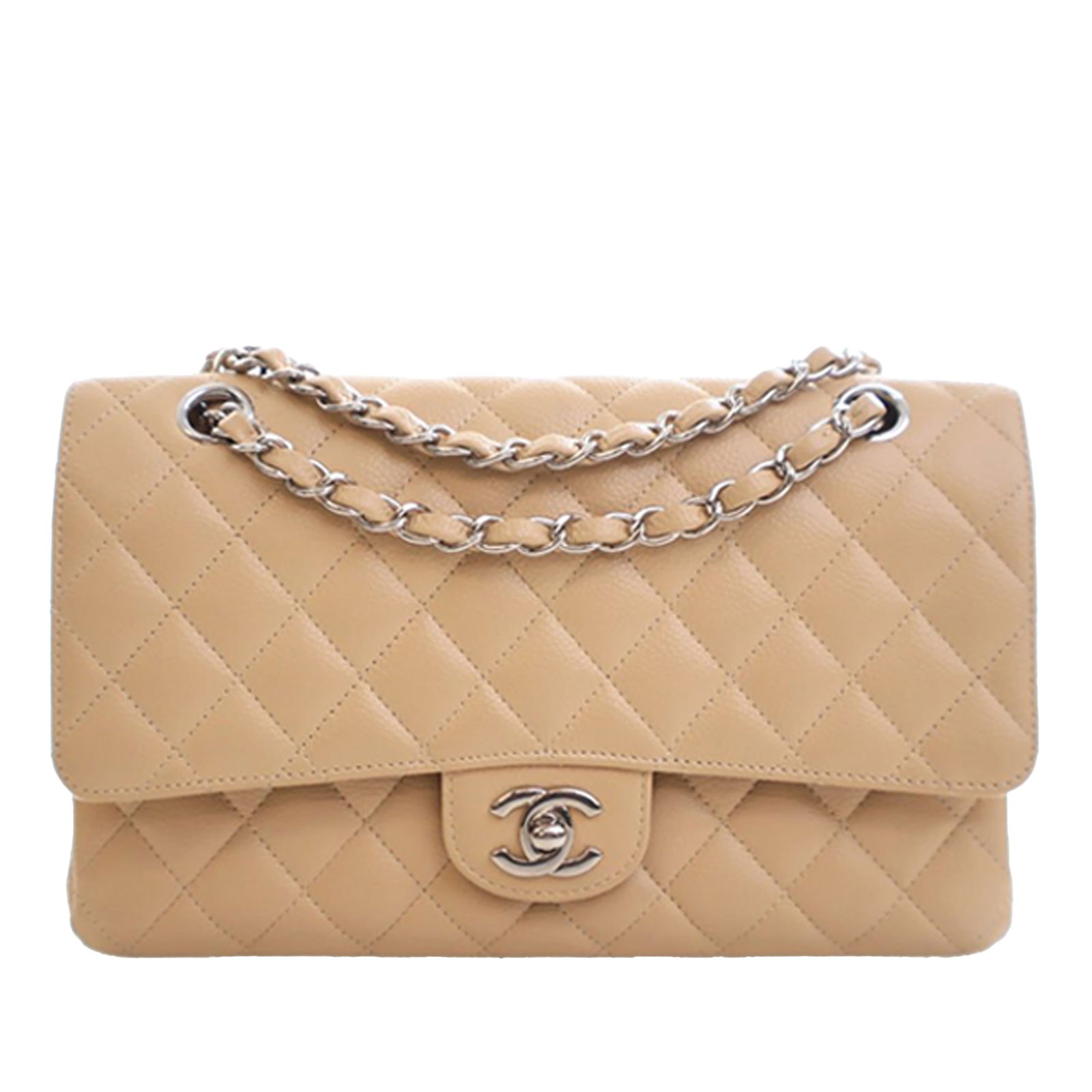 Brown Quilted Leather Shoulder Bag Chanel Medium Classic Double Flap (1 of 15)