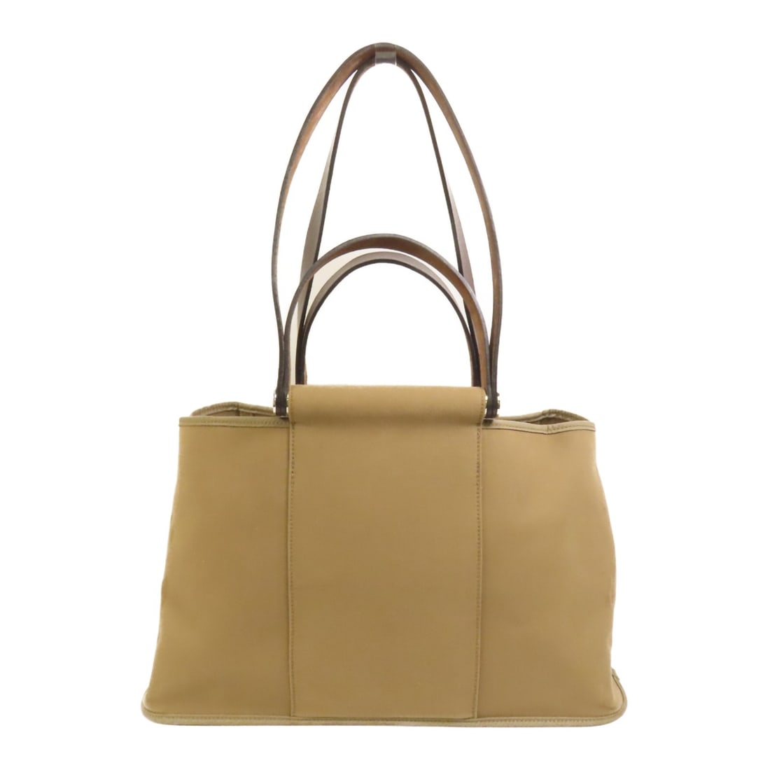 Hermes Cabag Elan Canvas Taupe Two Way Shoulder Handbag with Palladium Hardware (1 of 15)