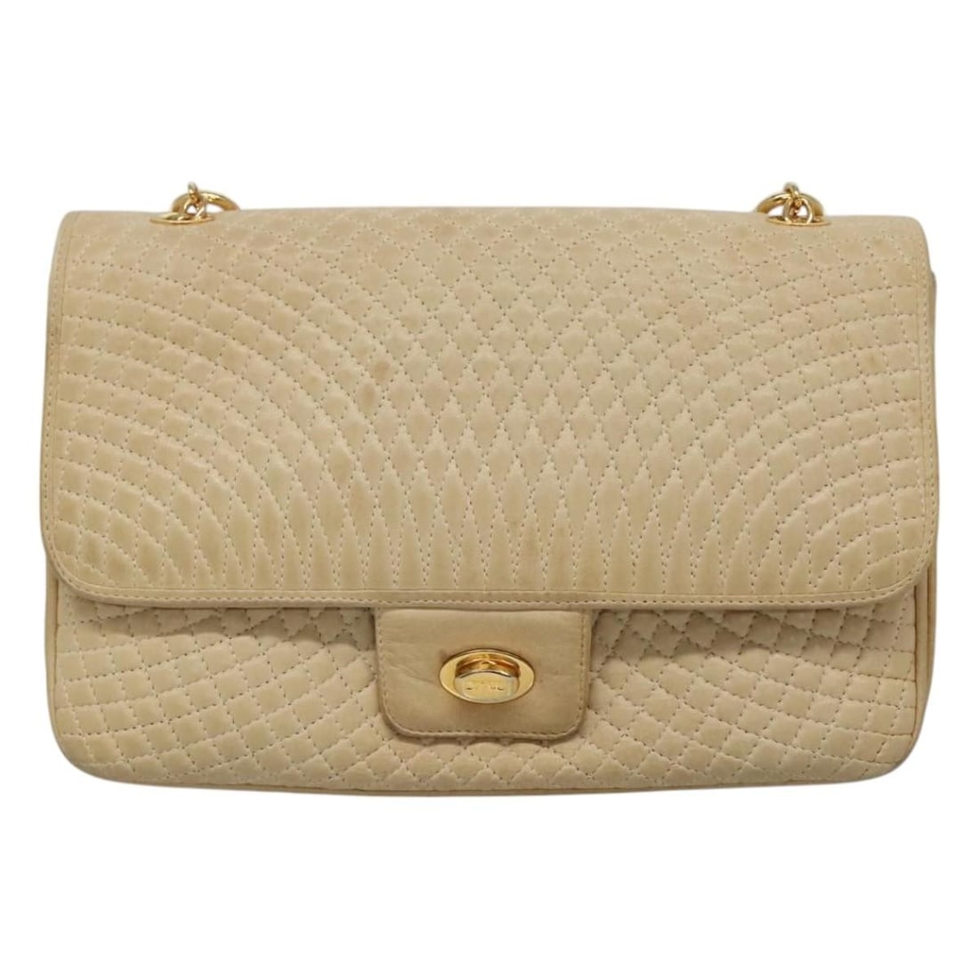 Vintage Bally Quilted Leather Shoulder Bag in Beige (1 of 18)