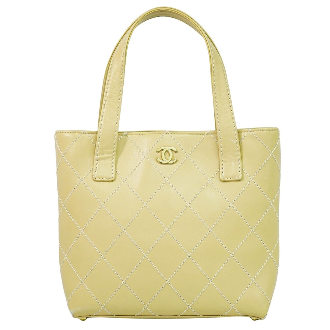 Beige Leather Chanel Wild Stitch Surpique Tote Bag 23cm (1 of 18)