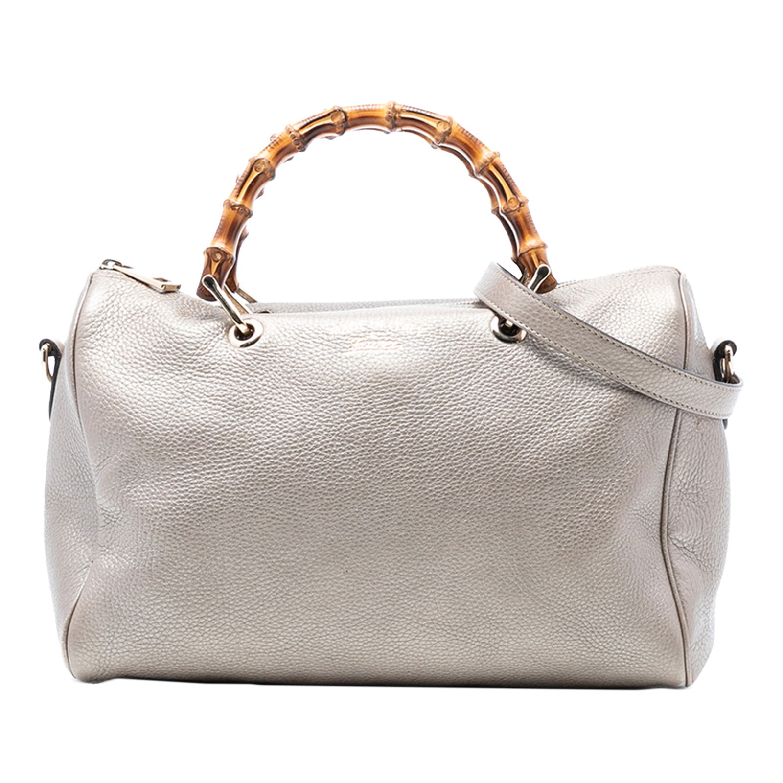 Gucci Bamboo Handle Medium Leather Boston Satchel Bag (1 of 7)