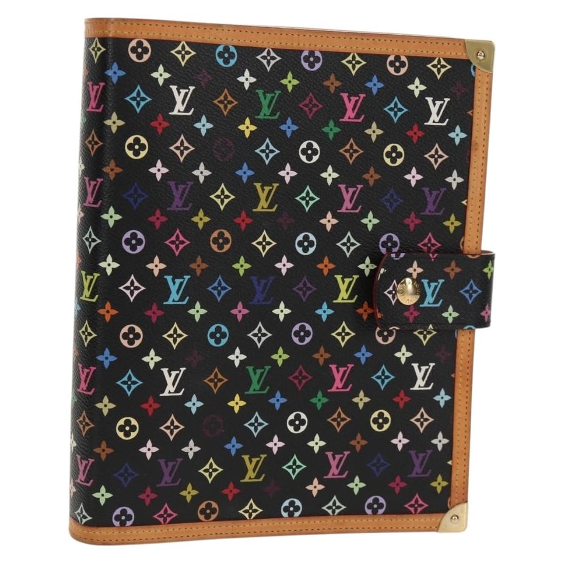 LOUIS VUITTON Multicolor Day Planner Cover Black R20893 Authentic: LOUIS VUITTON Multicolor Day Planner Cover Black R20893 Authentic This authentic Louis Vuitton Multicolor Agenda GM Day Planner Cover is a stylish and functional accessory, perfect for organizing your