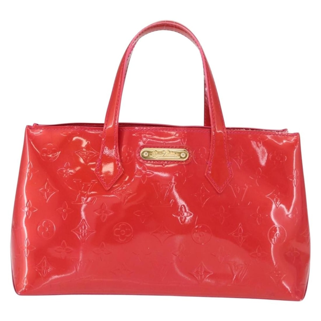 Louis Vuitton Wilshire Patent Leather Pink Handbag 30cm: Louis Vuitton Wilshire Patent Leather Pink Handbag 30cm This Louis Vuitton Wilshire Handbag features a pink patent leather exterior with the signature monogram Vernis finish. Designed for women, it of