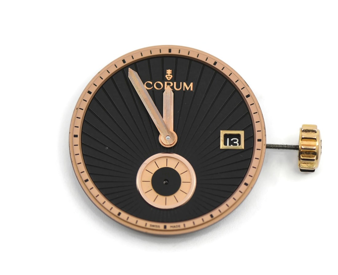 Swiss 31mm Watch Movement by Corum 30 Jewel: Swiss 31mm Watch Movement by Corum 30 Jewel This is a Corum 30 jewel movement, designed for precision timekeeping. Manufactured in Switzerland, this pre-owned watch movement measures 31mm in size and