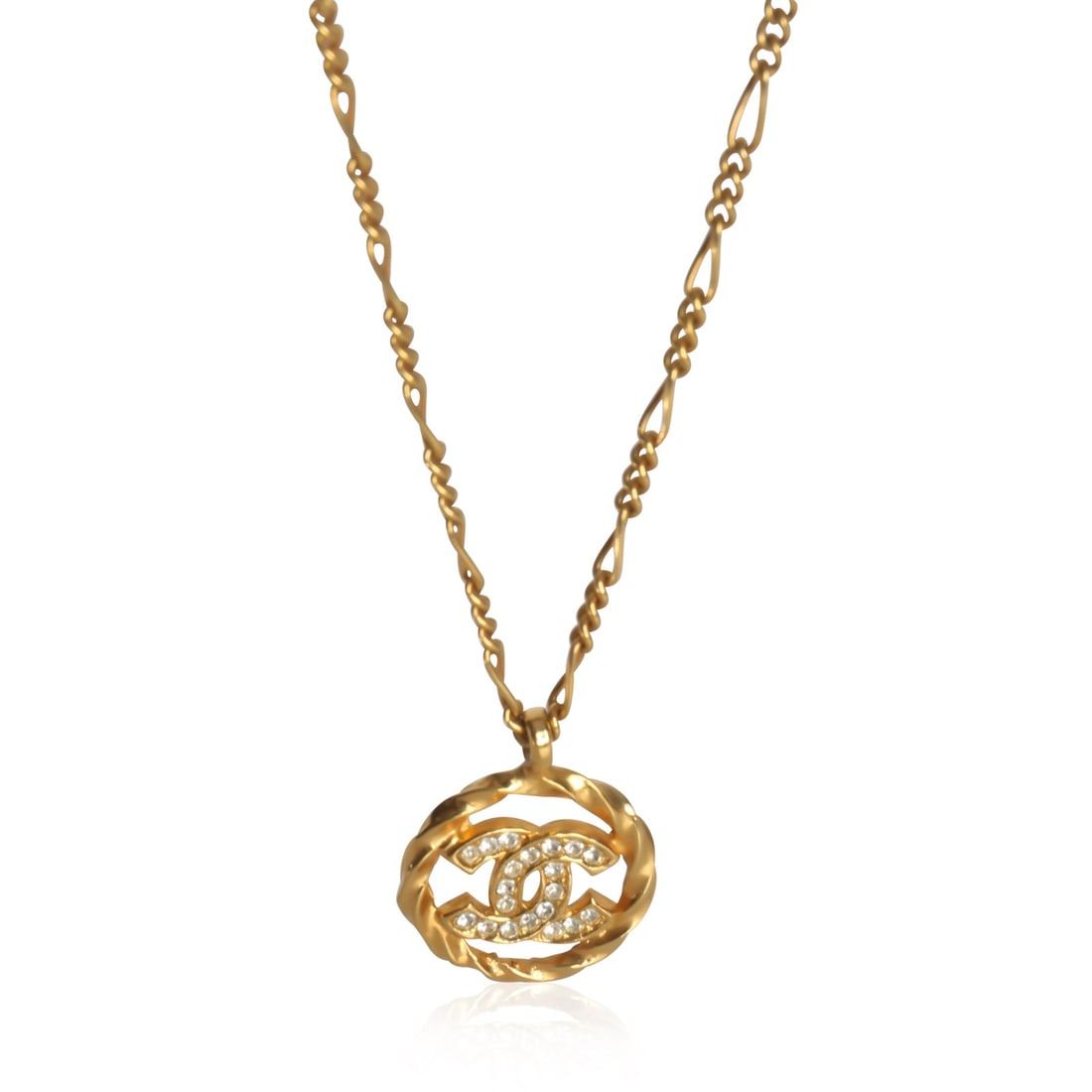 Vintage 1982 CC Pendant Gold Plated Necklace by Chanel (1 of 3)