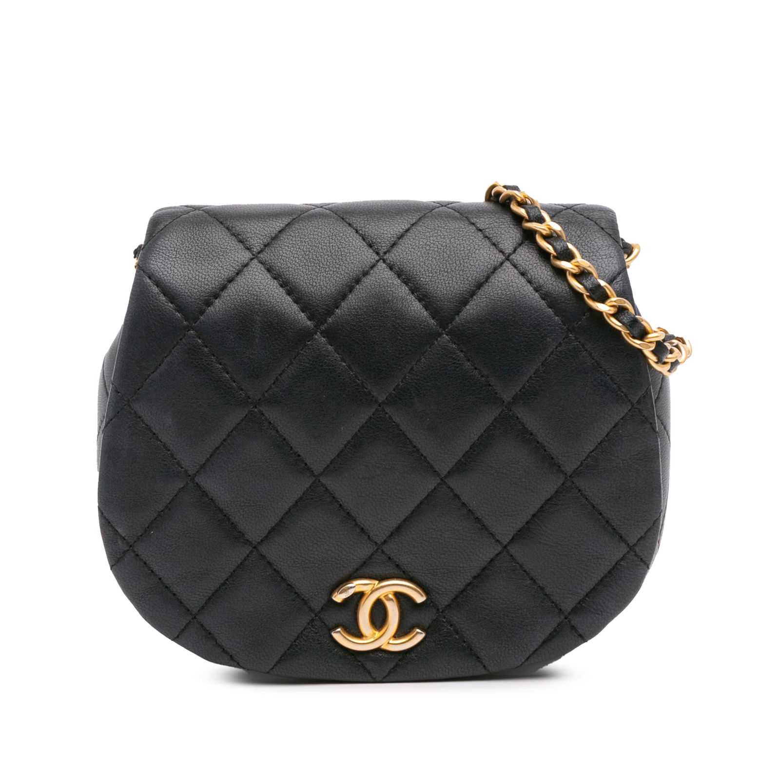 Chanel Mini Quilted Calfskin Coco Mail Clutch Black Leather Bag (1 of 10)