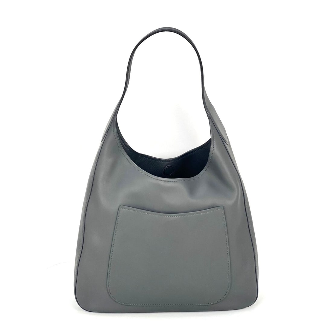 Prada Vitello Daino Grey Leather Hobo Bag with Silver Hardware: Prada Vitello Daino Grey Leather Hobo Bag with Silver Hardware Introducing the Prada Vitello Daino Grey Smooth Leather Hobo Bag, an elegant accessory that complements both casual and cocktail occasion