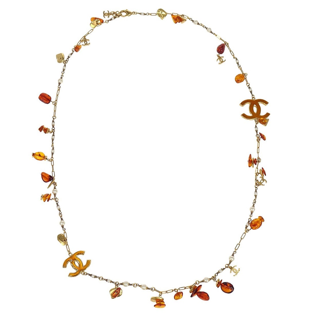 Gold Plated Vintage Chanel Chain Necklace B11C: Gold Plated Vintage Chanel Chain Necklace B11C This vintage Chanel chain necklace features a gold-plated metal construction and classic chain style. The necklace showcases a gold color and is crafted