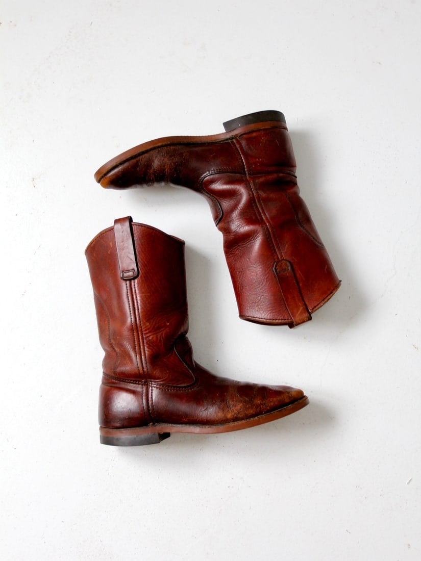 Vintage Red Wing Work Boots Russet Brown Leather Classic Pull-On (1 of 6)