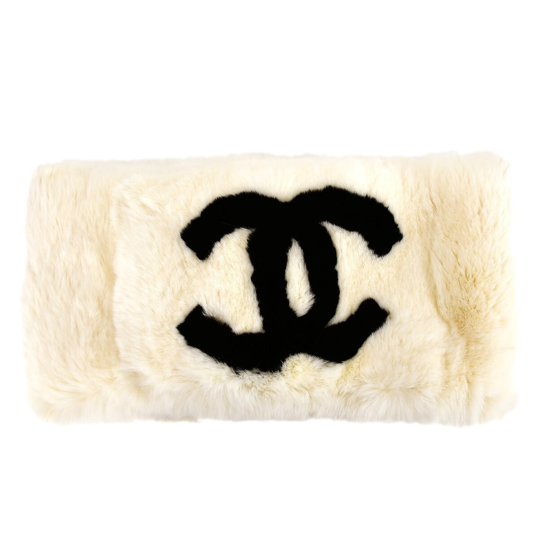 Chanel White Fur Shawl Muffler Scarf 27 x 6: Chanel White Fur Shawl Muffler Scarf 27 x 6 Elevate your winter wardrobe with this exquisite Chanel fur shawl muffler, crafted in a luxurious white hue. Perfect for adding warmth and style, this scarf
