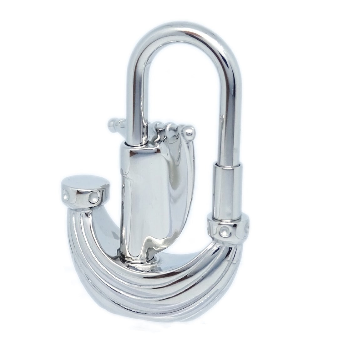 Hermes 2006 Limited Edition Silver Plated Yacht Cadena Lock Bag Charm: Hermes 2006 Limited Edition Silver Plated Yacht Cadena Lock Bag Charm Elevate your accessory collection with this limited edition L' Air de Paris Yacht Cadena Lock Bag Charm from Hermes. This exquisit