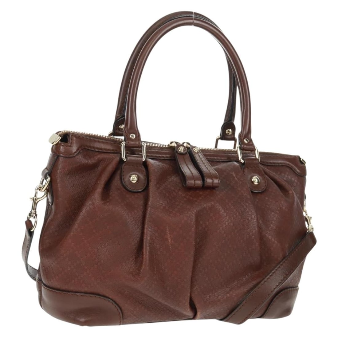 Brown Leather Diamante 2way Handbag with Strap Gucci 247902 and Dust Bag (1 of 18)