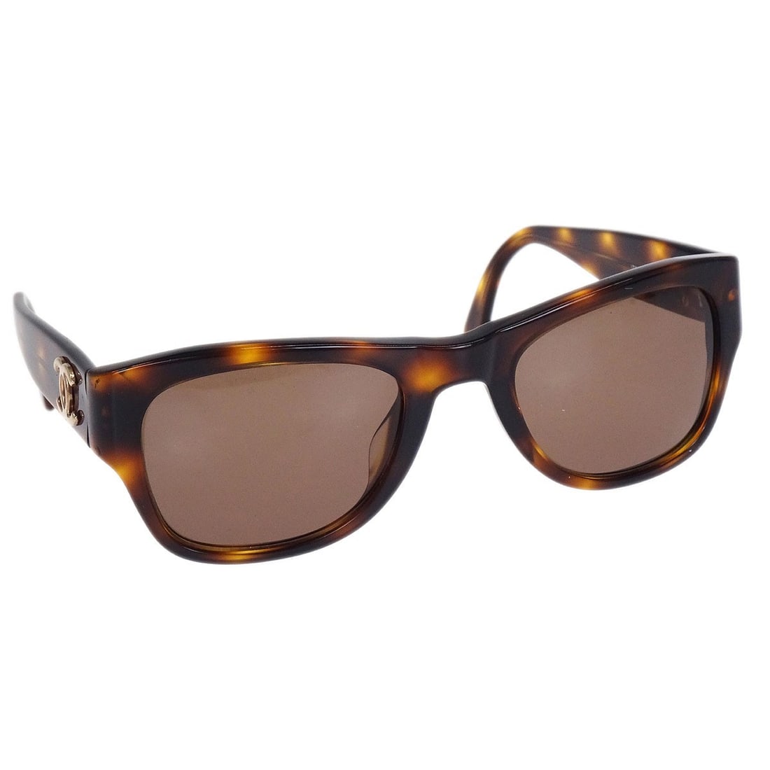 Brown Acrylic CC Logos Sunglasses by Chanel Model 02462 91235: Brown Acrylic CC Logos Sunglasses by Chanel Model 02462 91235 These Chanel sunglasses feature a brown acrylic frame and matching brown acrylic lenses. Designed in the CC Logos style, they showcase the
