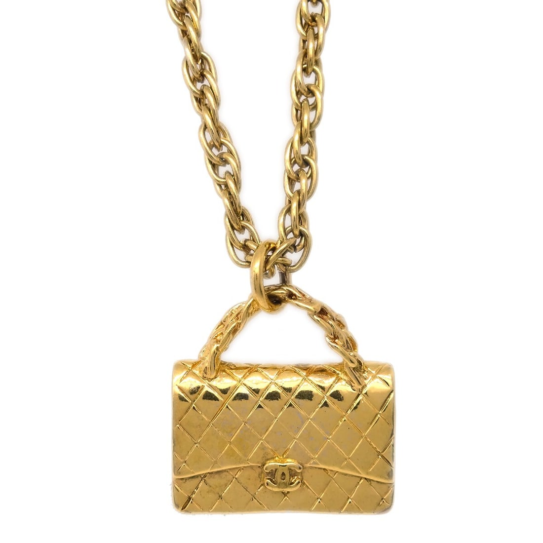 Chanel 95P Gold-Plated Chain Pendant Necklace Vintage Charm (1 of 4)