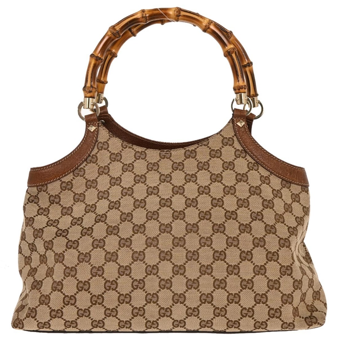 Gucci Brown Bamboo GG Medium Tote Bag 137395 002122 (1 of 9)