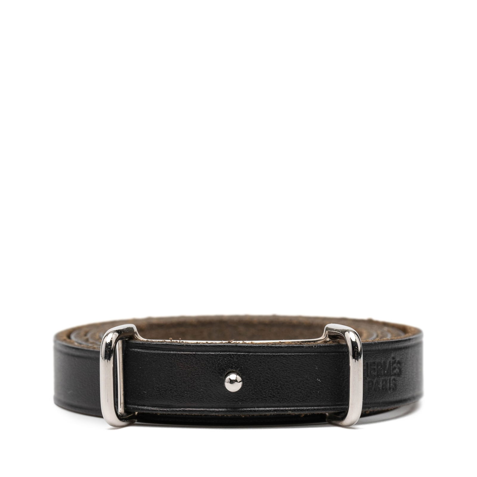 Black Leather Swift Api II Double Tour Bracelet by Hermes (1 of 7)