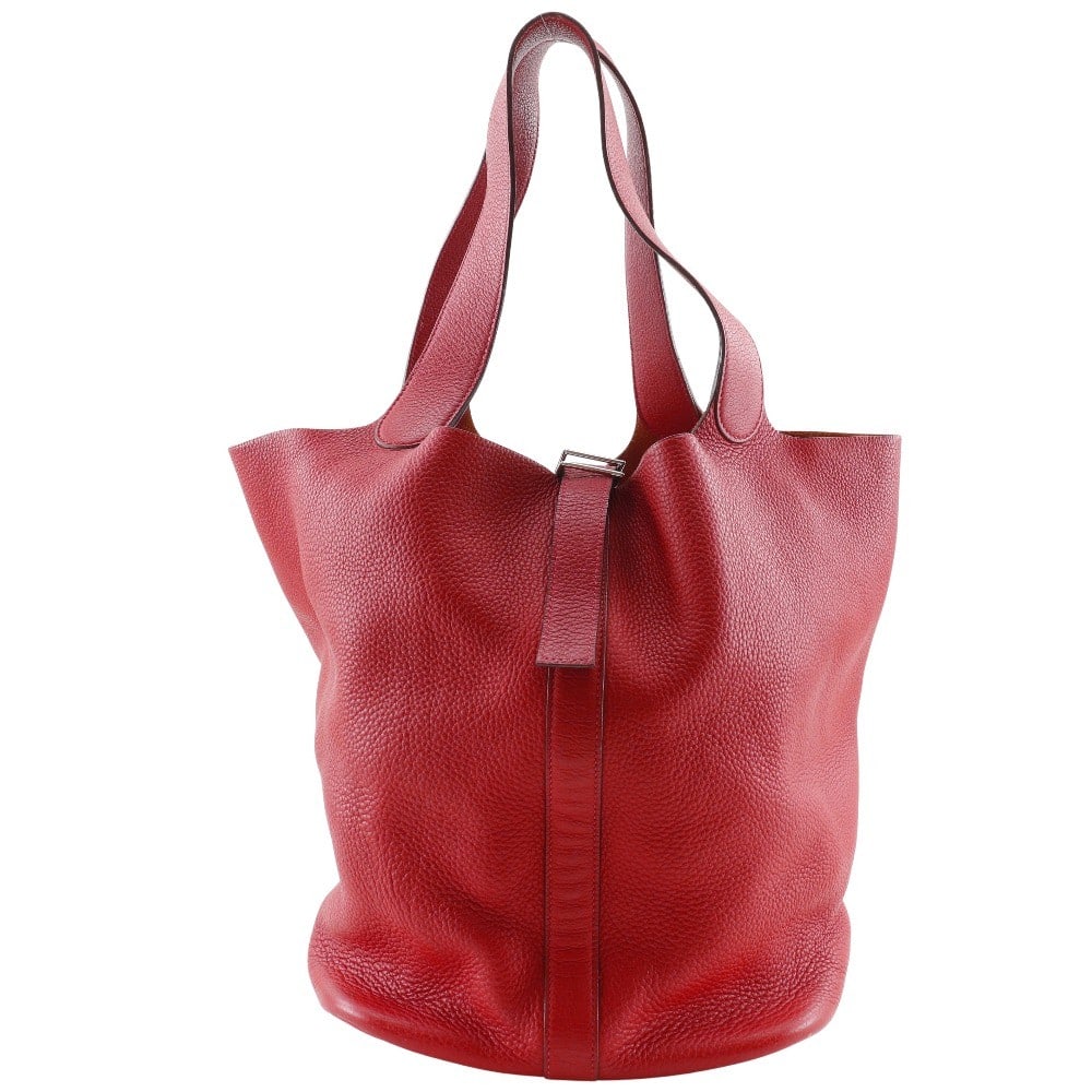 Hermes Red Clemence Leather Picotin Handbag 31cm x 30cm x 24cm (1 of 12)