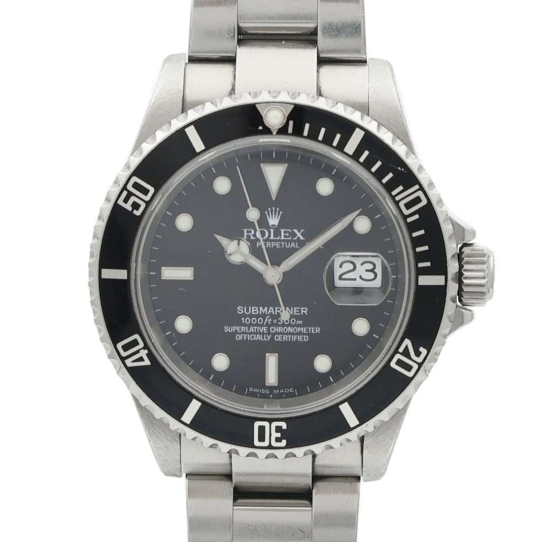 Stainless Steel ROLEX Submariner Date 16610 Automatic Black Dial Watch (1 of 18)