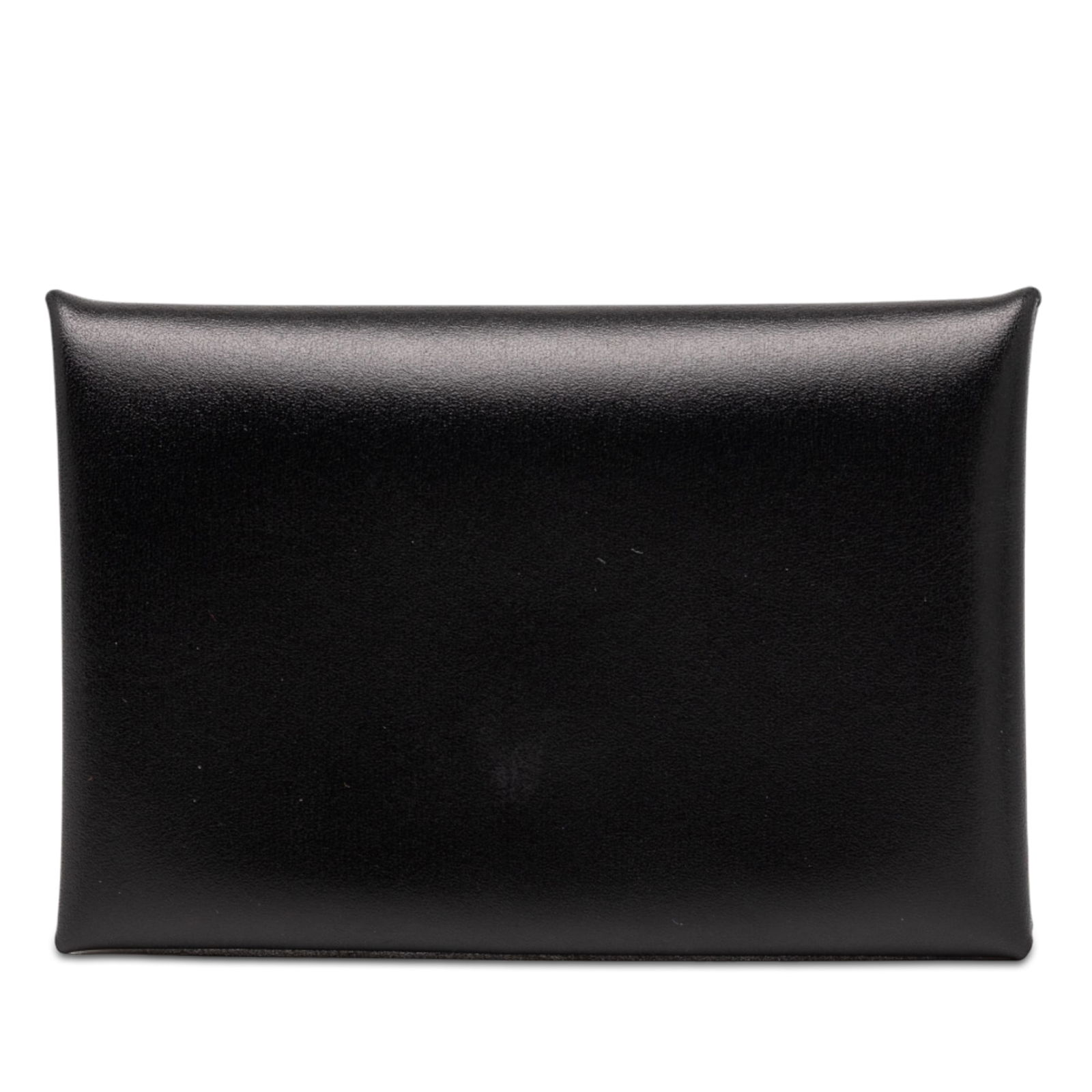 Hermes Calvi Noir Box Calf Leather Card Wallet: Hermes Calvi Noir Box Calf Leather Card Wallet This Hermes Calvi card holder is crafted from Noir box calf leather and features a snap button closure with interior slip pockets. The compact design is