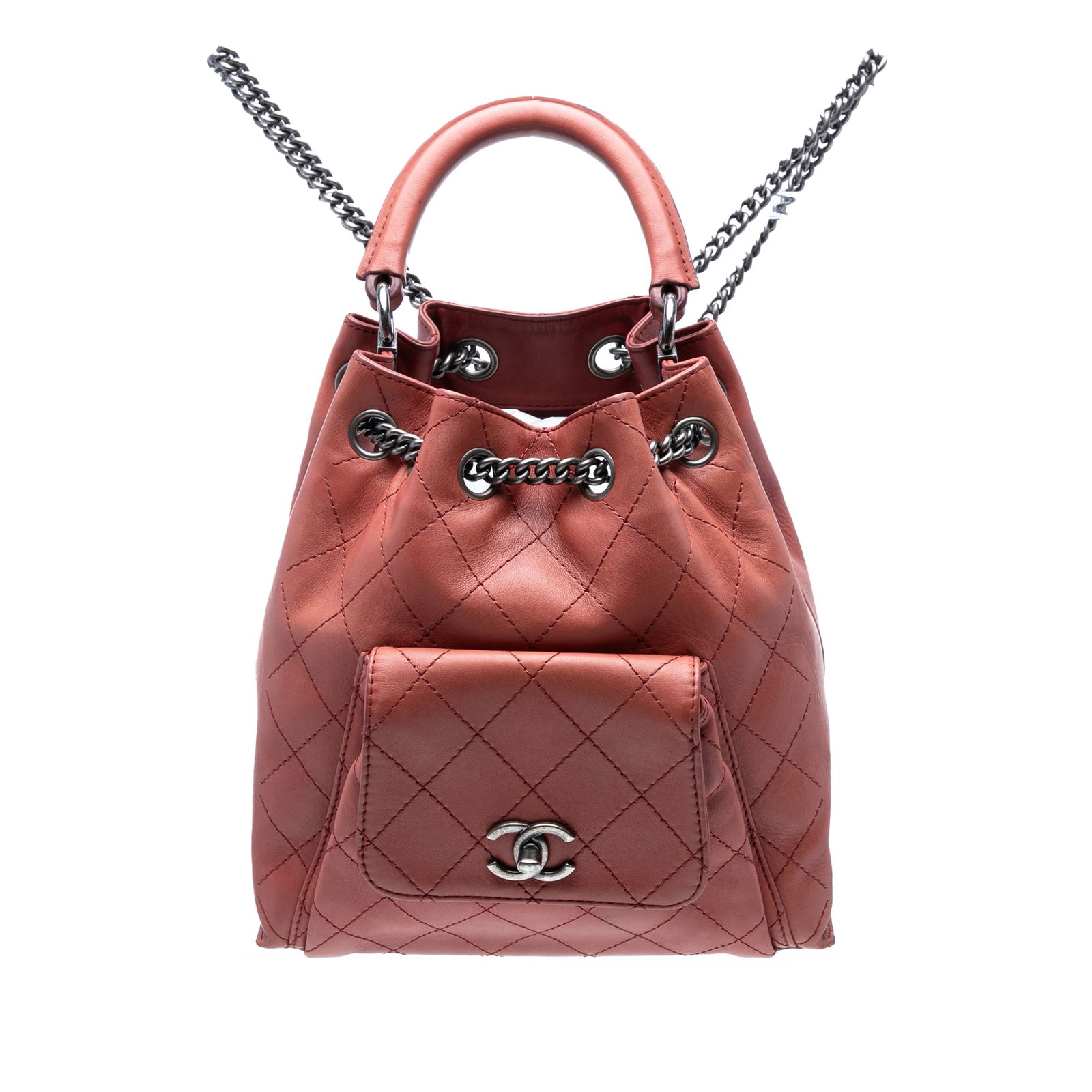 Chanel Medium Calfskin Drawstring Backpack Red Luxury Bag: Chanel Medium Calfskin Drawstring Backpack Red Luxury Bag Elevate your accessory collection with this Chanel Medium Stitched Calfskin Urban Luxury Drawstring Backpack. Crafted from high-quality leathe