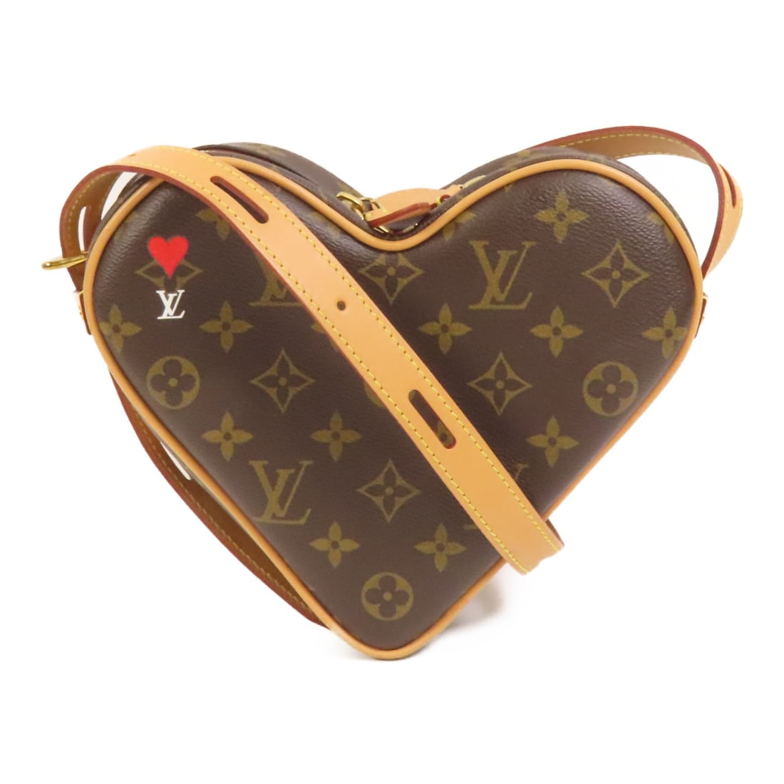 Louis Vuitton Sac Coeur Monogram Game On Brown Shoulder Bag M57456: Louis Vuitton Sac Coeur Monogram Game On Brown Shoulder Bag M57456 This Louis Vuitton Sac Coeur shoulder bag features the iconic Monogram Game On design in brown. Crafted from durable PVC coated canva