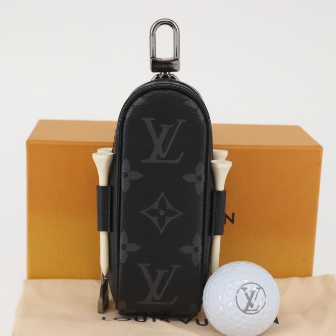 Louis Vuitton Monogram Eclipse Golf Bag Charm GI0344 Authentic - 12