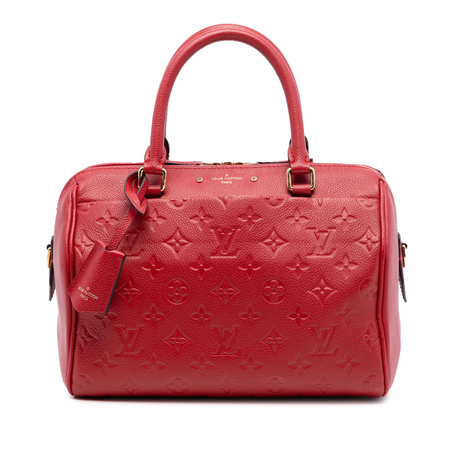 Louis Vuitton Speedy Bandouliere 25 Red Empreinte Leather Satchel Bag (1 of 7)