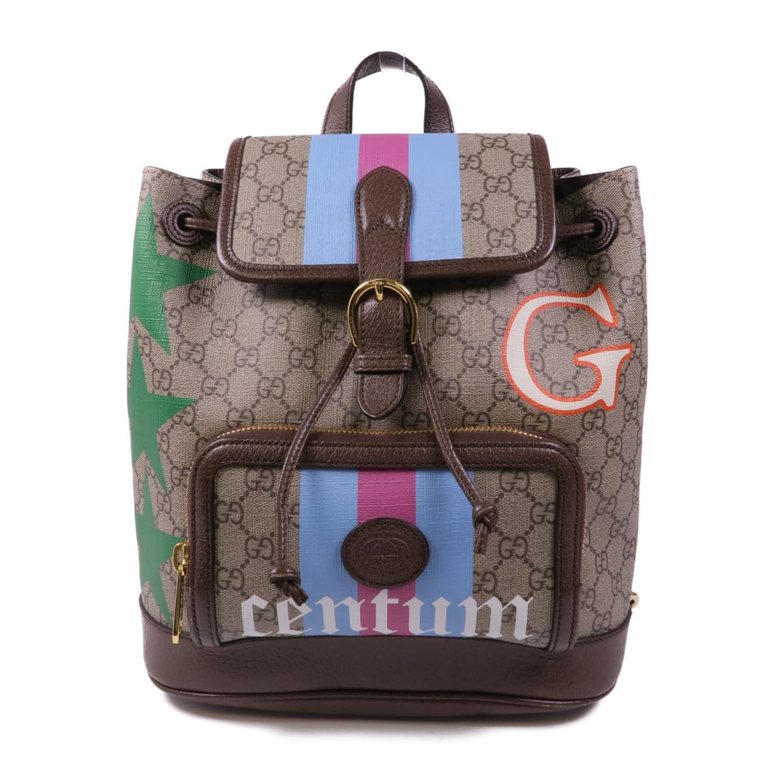 GUCCI GHW GG Supreme Brown Coated Canvas Rucksack Backpack: GUCCI GHW GG Supreme Brown Coated Canvas Rucksack Backpack This GUCCI GHW GG Supreme Backpack Rucksack is a stylish and practical accessory for everyday use. Made from durable PVC coated canvas, this